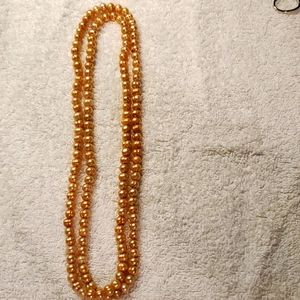 39" Golden freshwater pearl necklace.